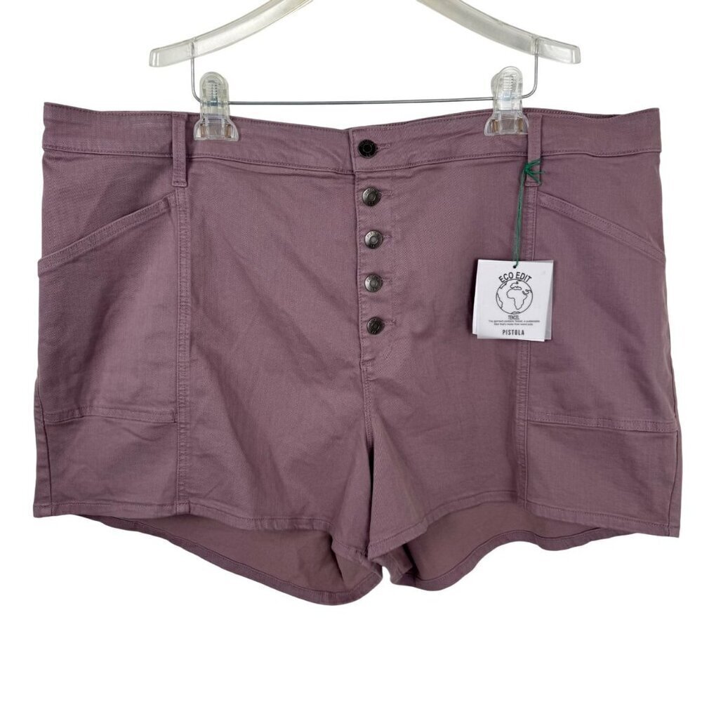 Pistola NEW Lilac Dust Button Fly Shorts Women's 24W Tencel Casual Summer